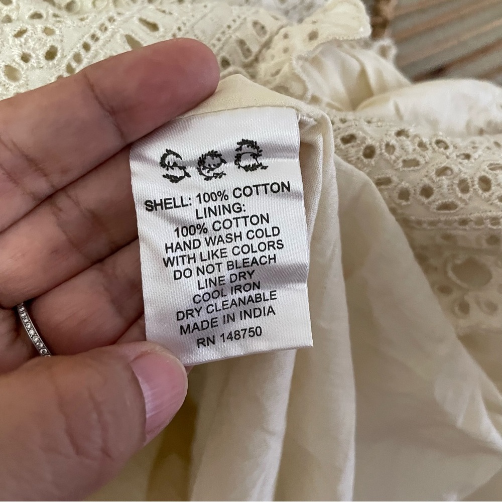 SEA NY Marley Pleated Smocked Mini Dress Cream Women's Sz 6 NWT - Picture 11 of 12